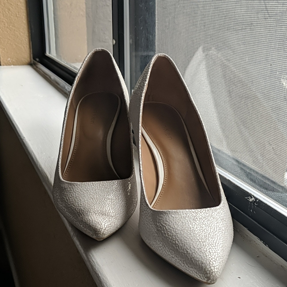 Calvin Klein White Heels